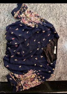 Elegant Navy Blue Floral top