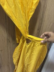 Stylish Yellow Cut-Out Maxi Dress