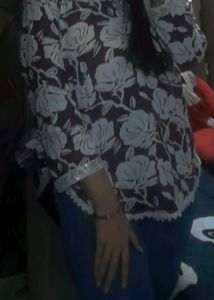 Maroon Floral Kurta