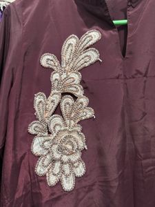 Maroon Coord set with Floral Embellishments
