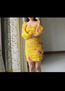 Chic Ruched Floral Mini Dress