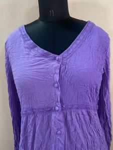 Purple Crinkled Kurta