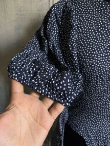 Navy Polka Dot Wrap Dress