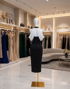 Elegant Black &amp; White Maxi Dress