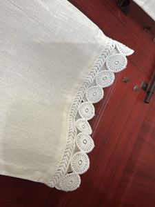 White Palazzo Pants with Cute Lace Trim