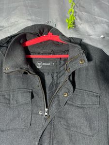 Men's Dark Grey Hooded Jacket
