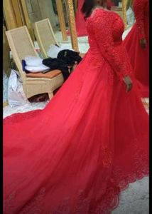 Bright Red ♥️ Wedding Reception Gown Long Tail