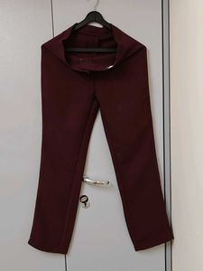 Burgundy Straight Leg Trousers