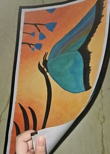 Butterfly Paiting On A4 Ivory Sheet