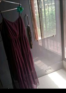 Elegant Purple Tulle Gown