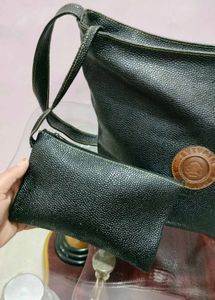 Stylish black Hobo Bag with Pouch