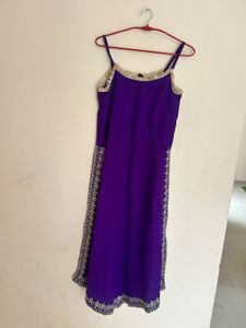 Elegant Purple Embroidered Suit Set