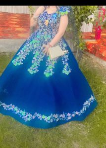 Stunning Blue Floral Ethnic Gown