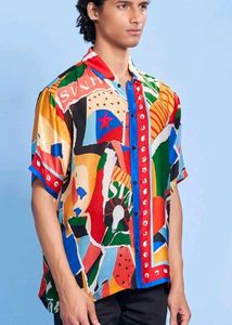 Vibrant Abstract Print Short Sleeve Shirt