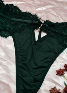 Lace Trim Thong Panty
