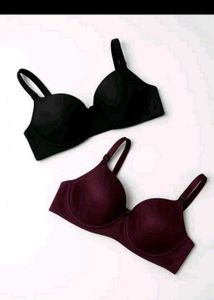 Comfortable Bra Set - Black & Burgundy