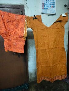Orange Ethnic Kurta Set