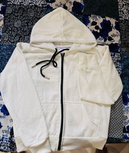 White Zip-Up Hoodie