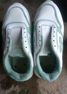 White &amp; Teal Sneakers