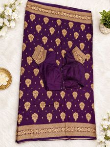 Elegant Purple banarasi Saree