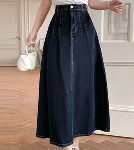 Classic Blue Denim A-Line Skirt
