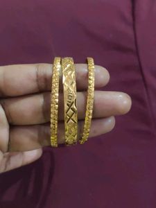 Set of Intricately Designed Gold Bangles