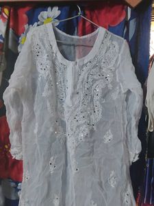 Elegant White Chikankari Kurti