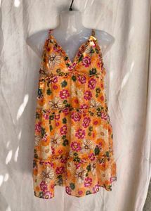 16254. Floral Print Tiered Mini Dress