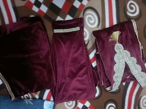Party Wear Velvet Suit With Pant &amp; Dupatta In