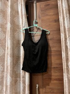Pedded Black Tank Top
