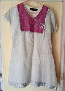 White Kurti Short Pattern