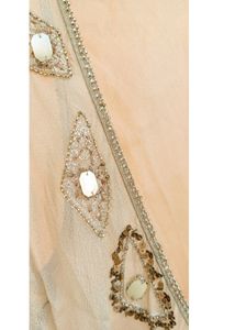 Sheer Flapper Beaded Beige Dress