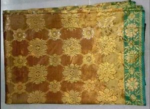 wedding Golden tissue saree