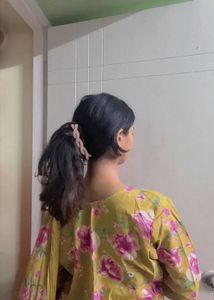 Yellow Floral Print Saree