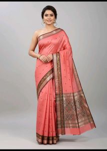 Elegant Peach Silk Saree excellent quality