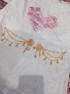 Exquisite Gold Tone Jhumka Earrings with Pearls