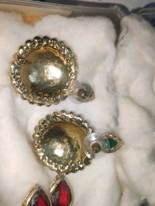 Elegant Pearl &amp; Emerald Earrings