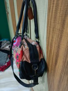 Desigual Vibrant Floral Print Satchel Bag