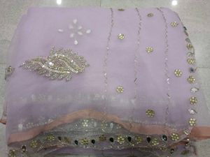 Embroidered Lavender Saree