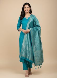 Teal Kurta Set & Dupatta