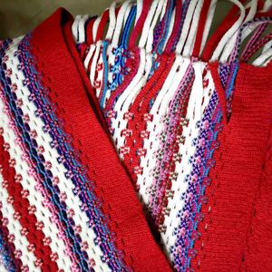 Red Muffler Stole Woollen