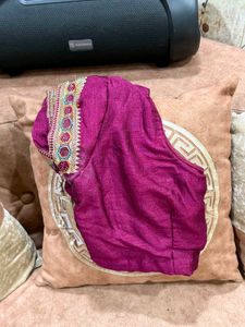 Beautiful Wine Color Saree With Blouse