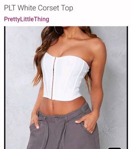 PrettyLittleThing White Corset Top