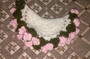 Crochet pink rose coaster/bouquet