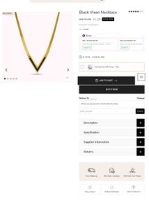 Palmonas Elegant V-Neck Gold Chain Necklace