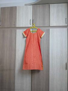 Orange Kurta Set with Yellow Dupatta
