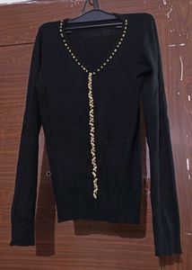 Black V-Neck T-shirt For Women | Women Black V Neck T-Shirt | Stretchable Black V Neck T-shirt