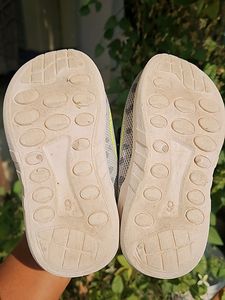 Kids Grey &amp; Green Woven Design Sneakers