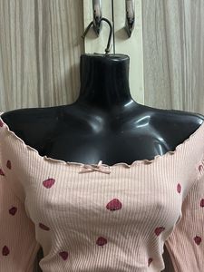 Strawberry Print Long Sleeve Top