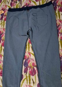Women's Navy Blue Low Rise Denim Pant